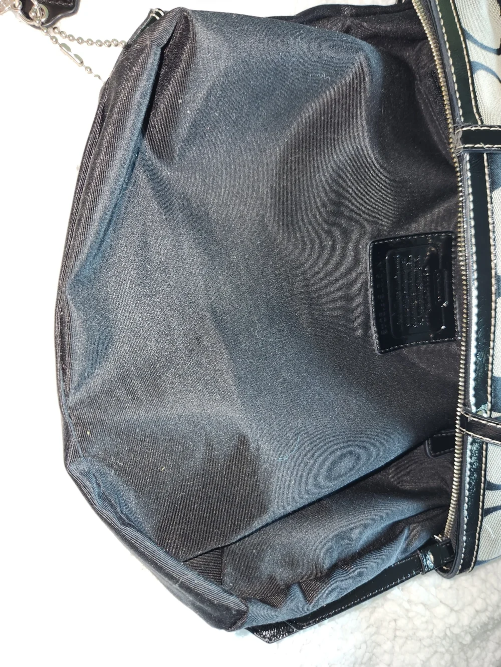 Coach Signature Canvas Tote in Black and Cream